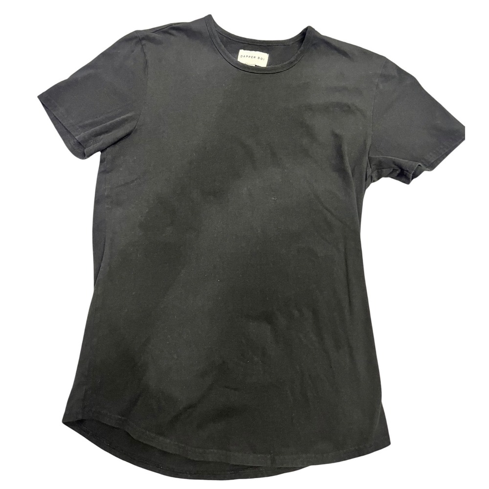 Dapper Boi Black Cotton T-Shirt Tee‎ XS Made in Vietnam Basic Casual Top